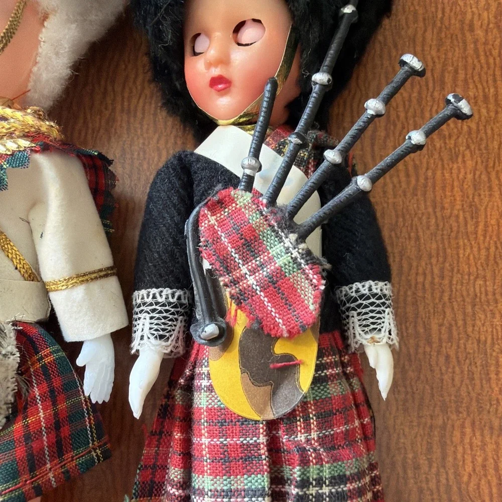 Vintage Scottish Highlander & Royal Scotts Plastic Dolls 1950's